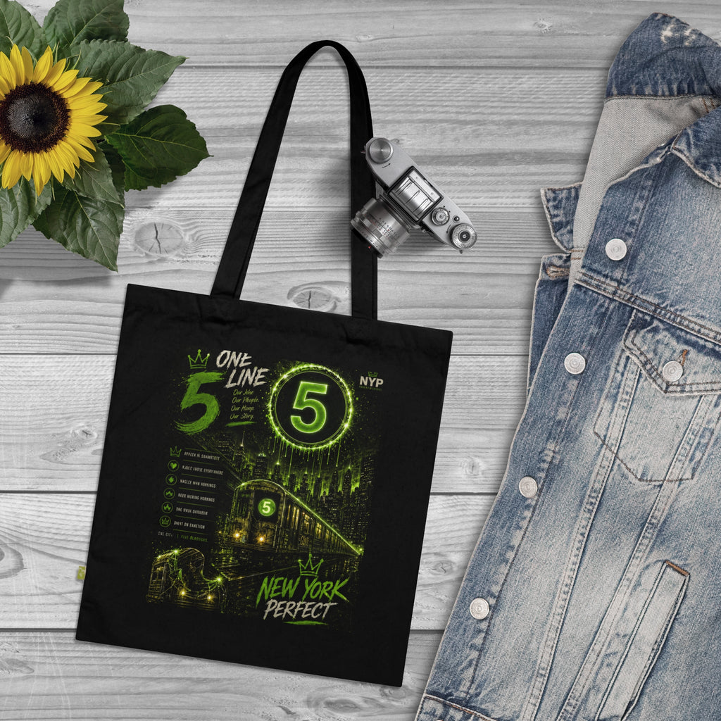NYP 5 Line Organic Cotton Tote Bag