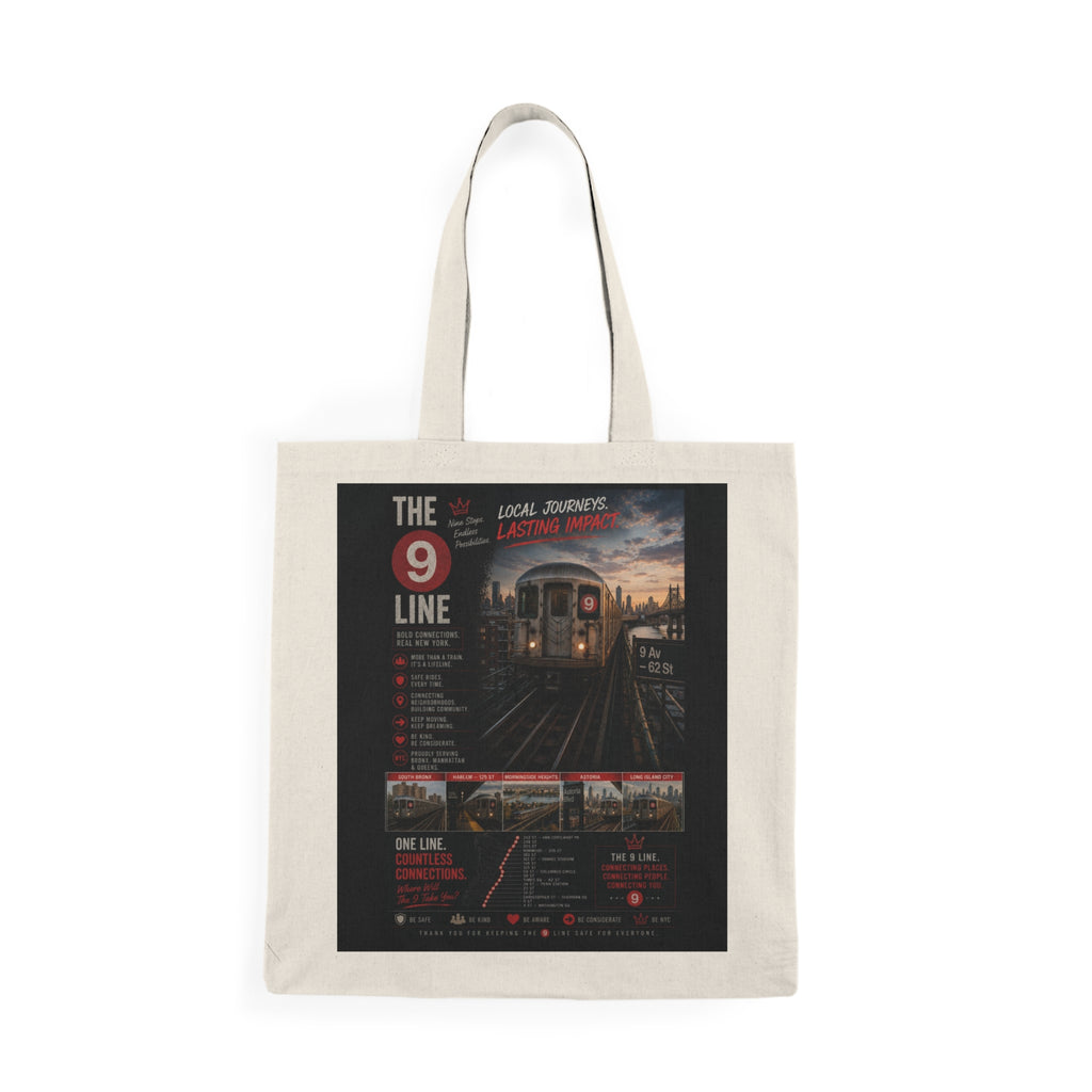 9 Line Natural Tote Bag