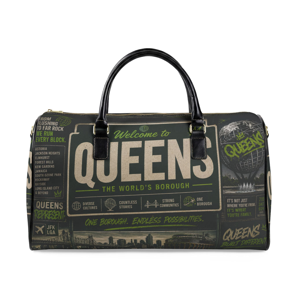 Queens Faux Leather Travel Bag
