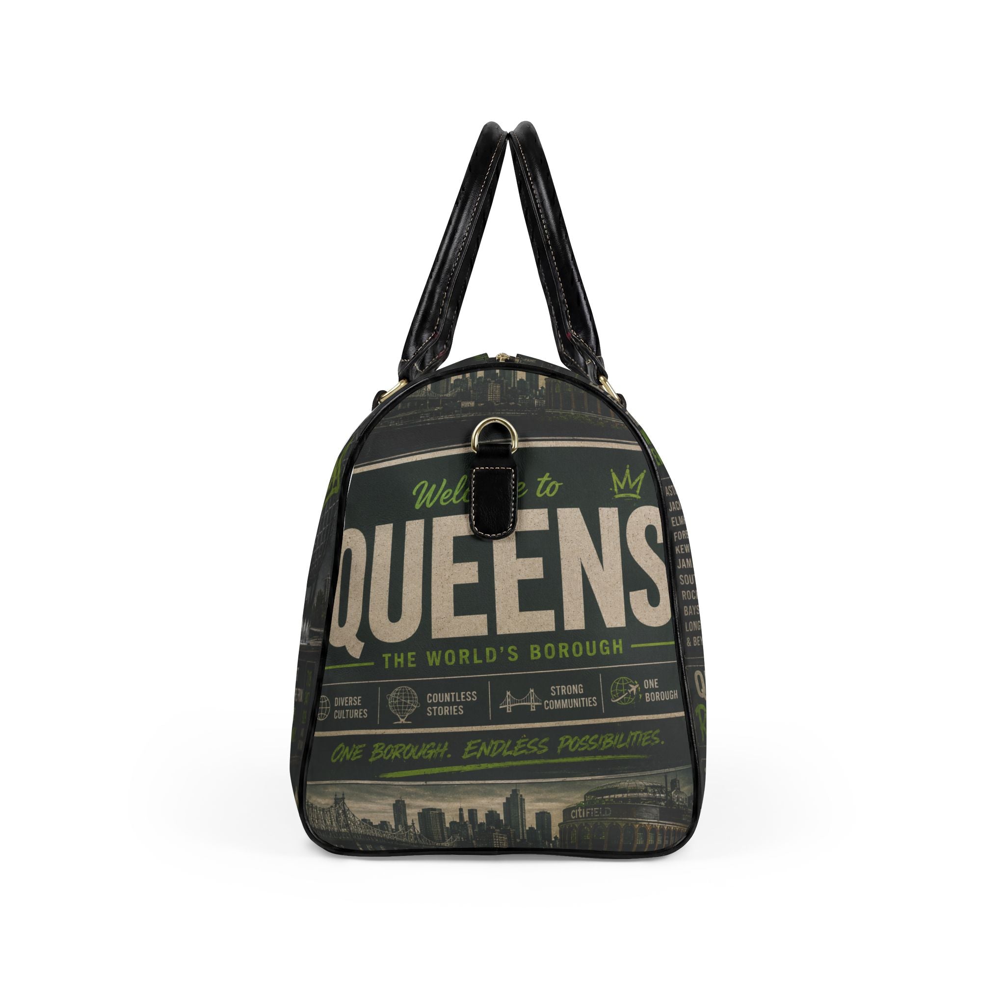 Queens Faux Leather Travel Bag