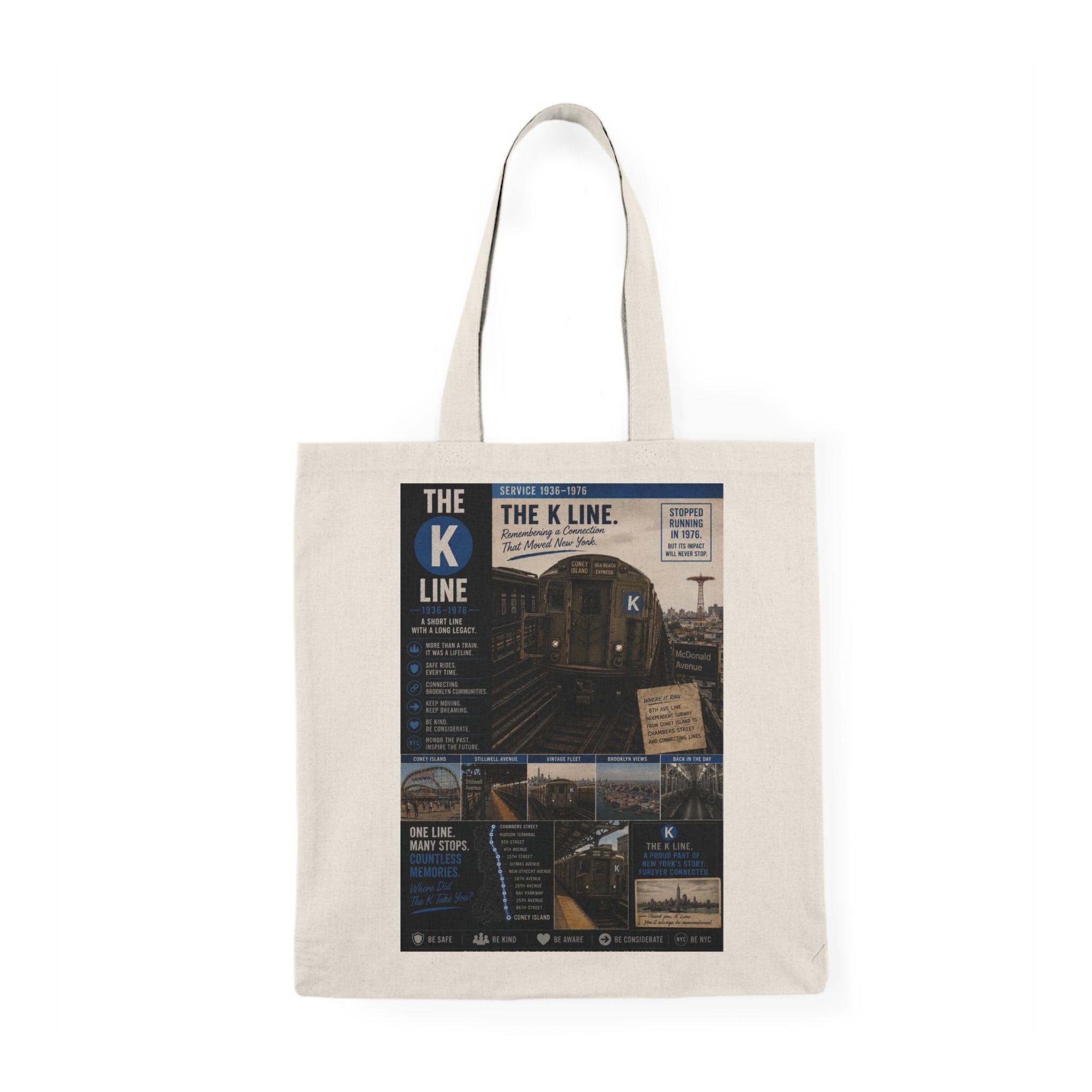 K Line Natural Tote Bag