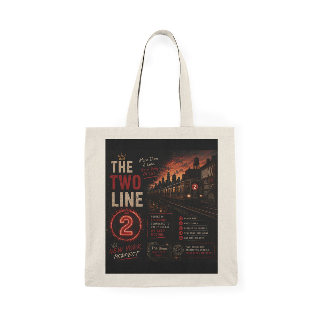 2 Line Natural Tote Bag