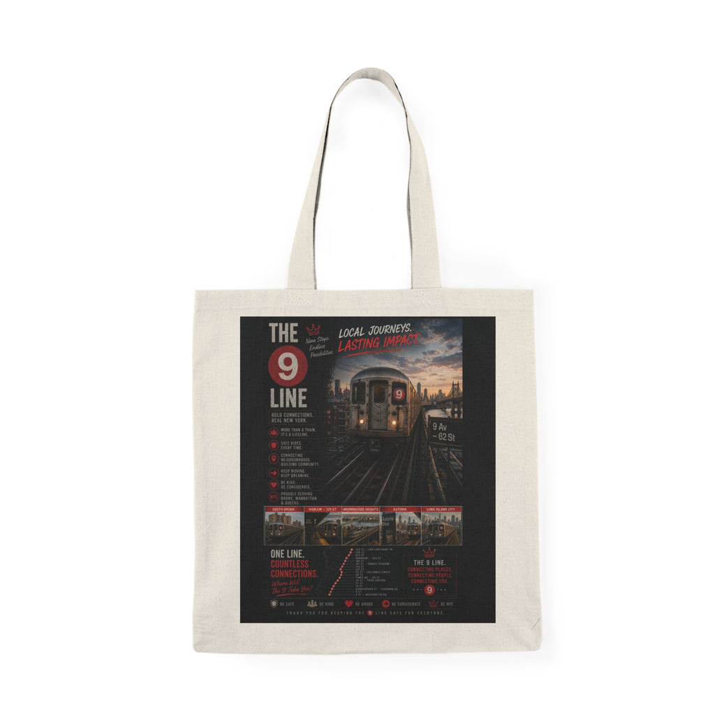 9 Line Natural Tote Bag