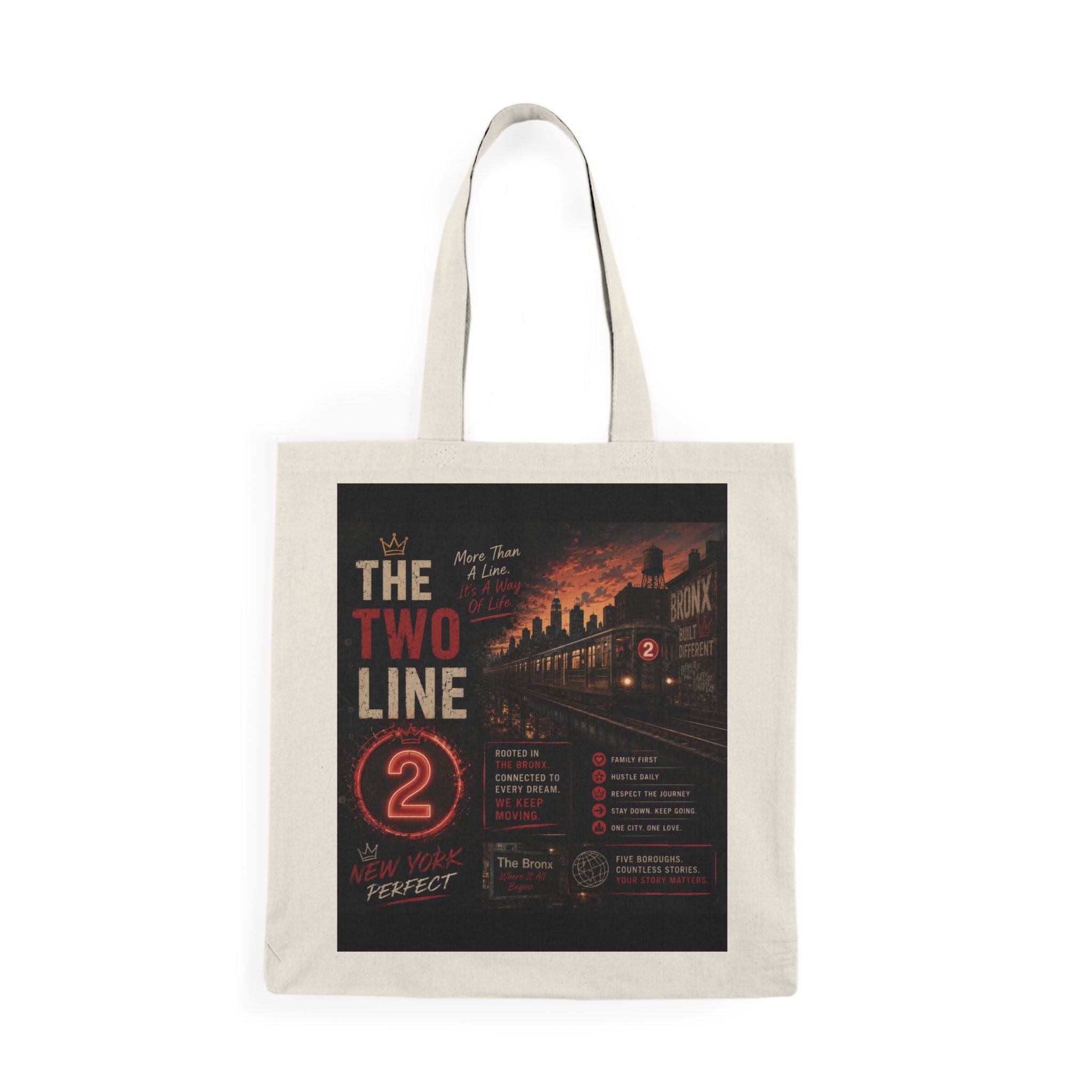 2 Line Natural Tote Bag