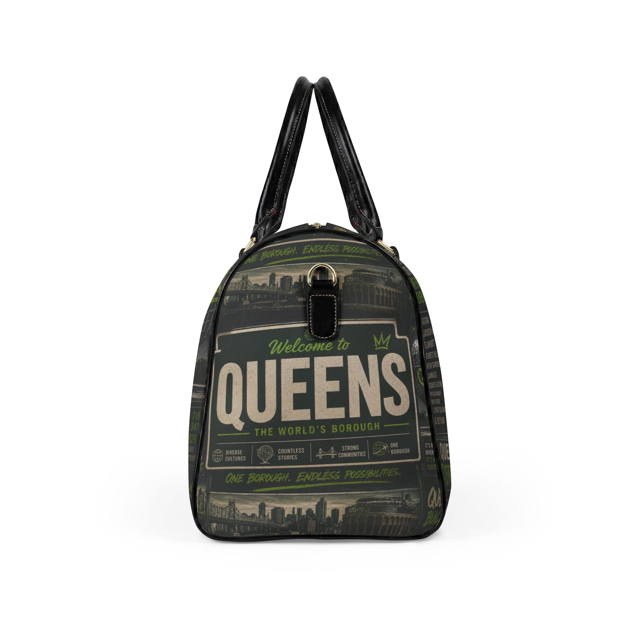 Queens Faux Leather Travel Bag