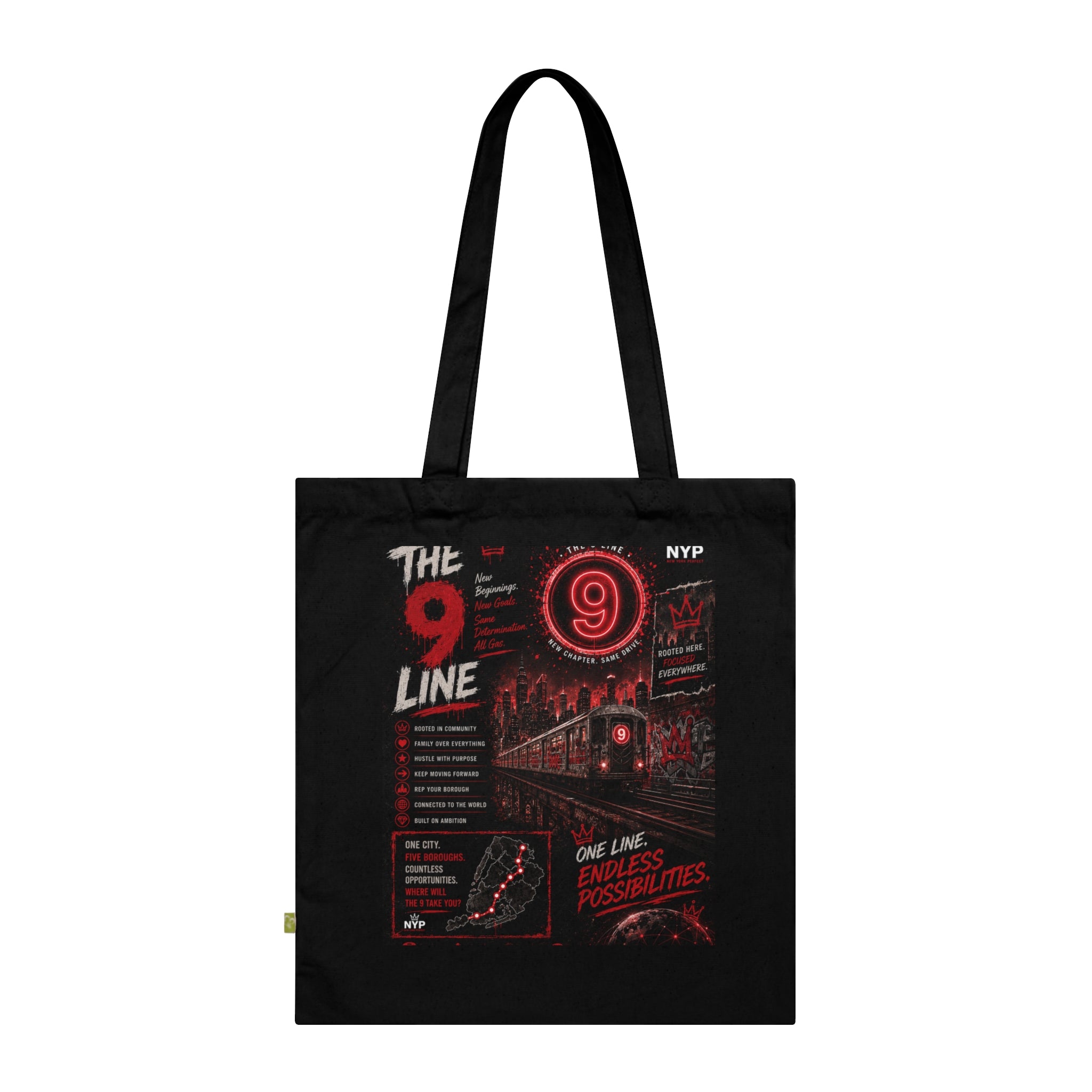 NYP 9  Line Organic Cotton Tote Bag
