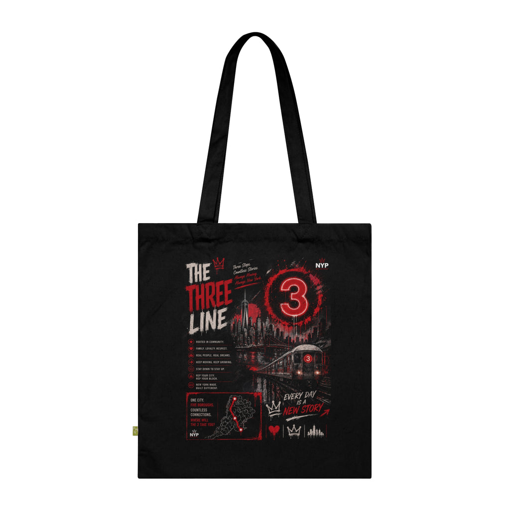 NYP 3 Line Organic Cotton Tote Bag