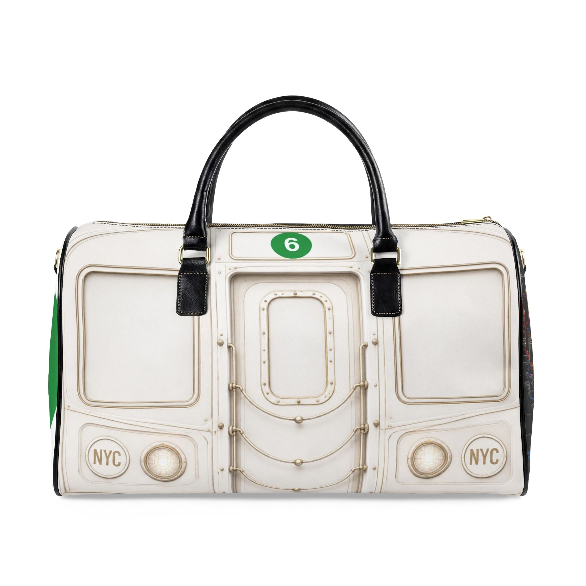 6-Train Faux Leather Travel Bag