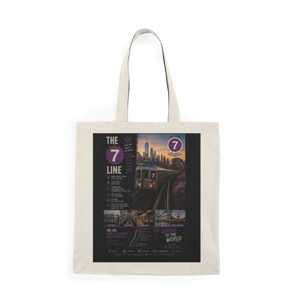 7 Line Natural Tote Bag