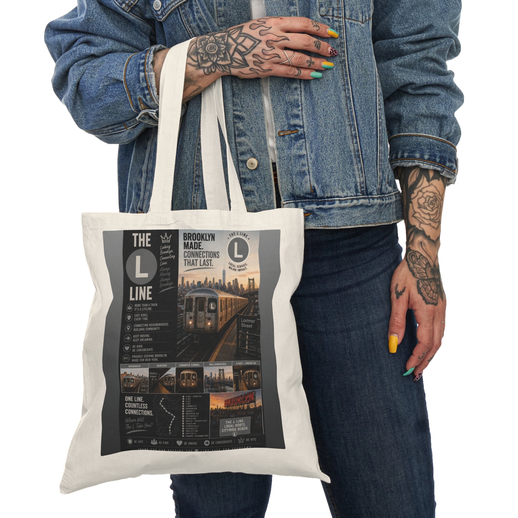 L Line Natural Tote Bag