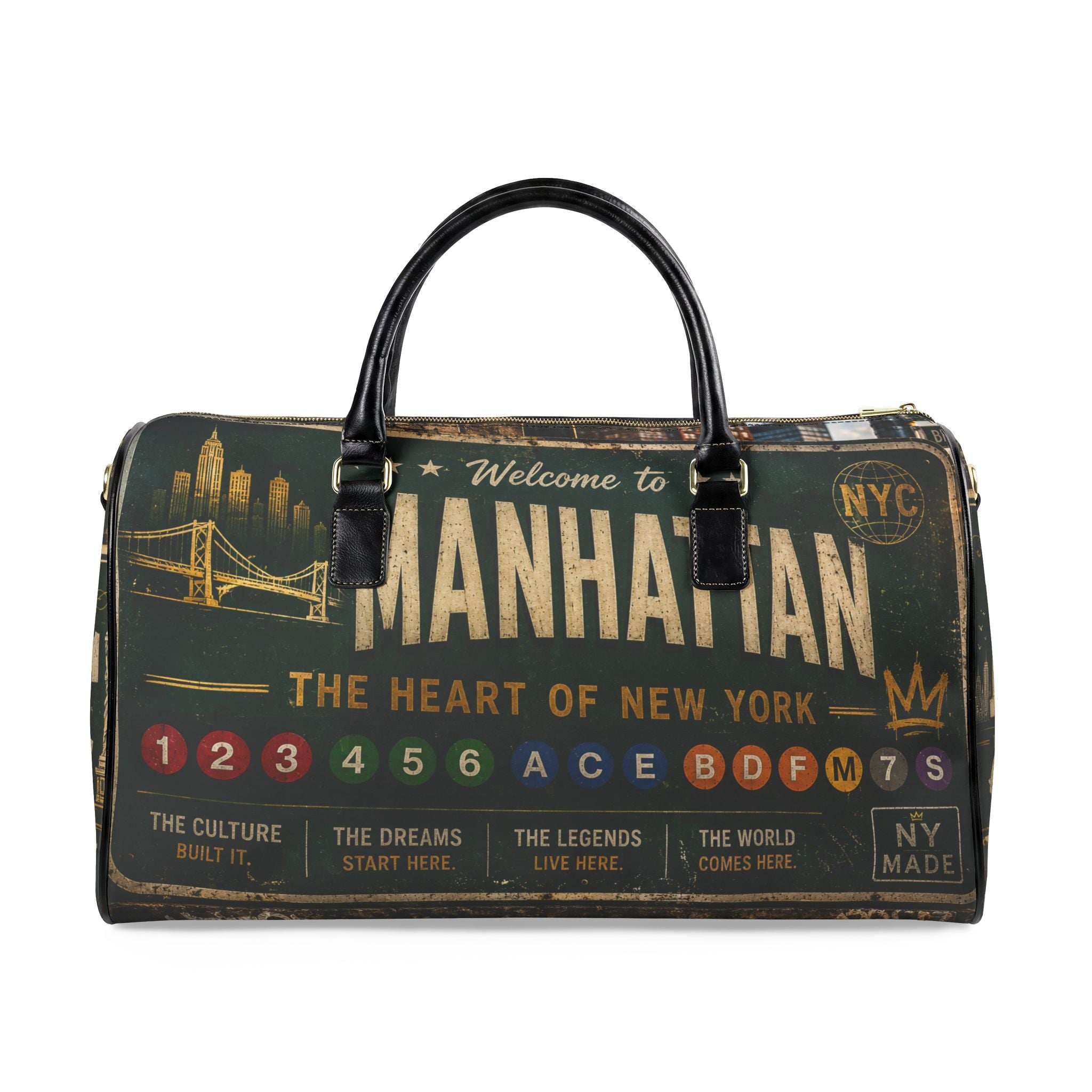 Manhattan Faux Leather Travel Bag