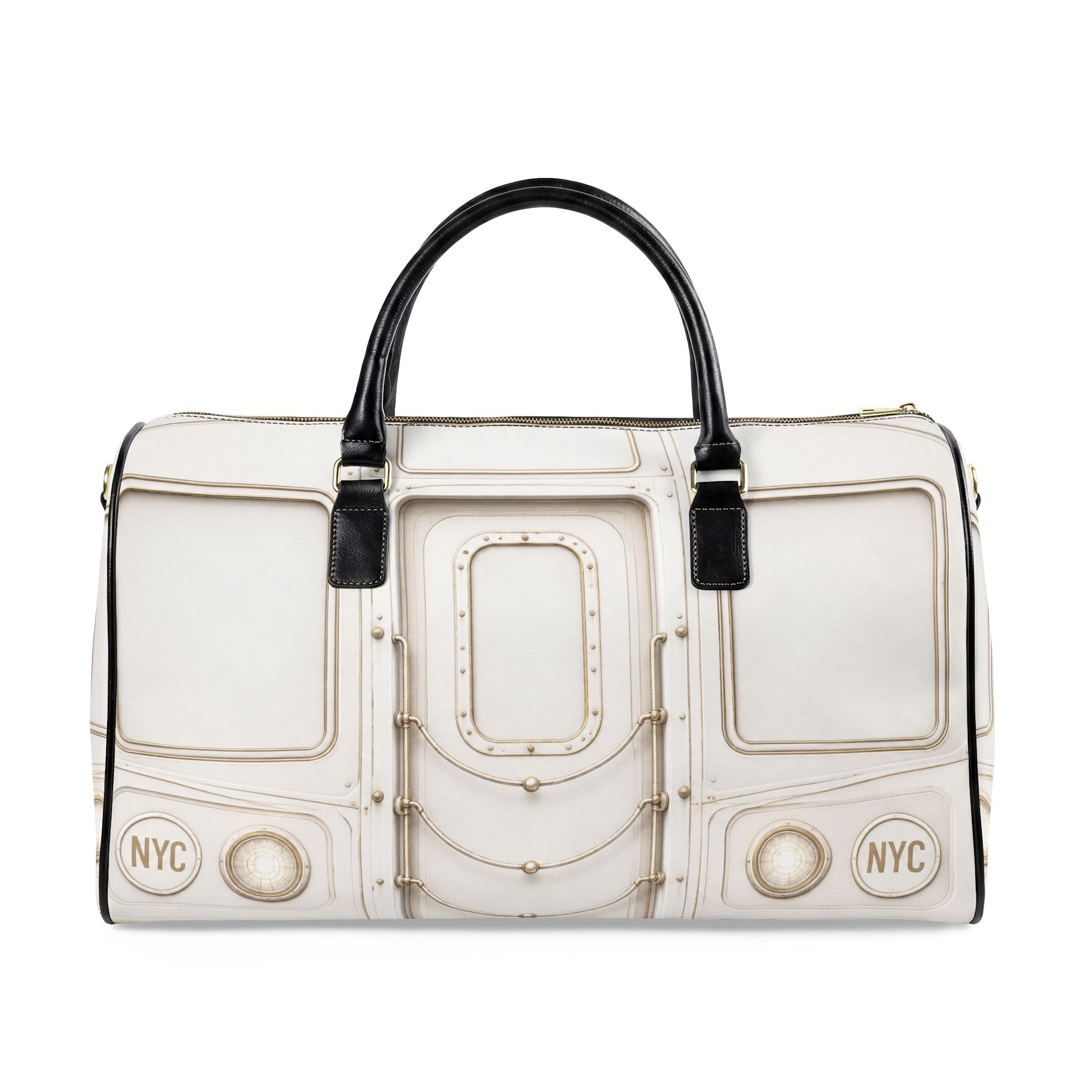 NYP White | Champagne Gold Leather Bag