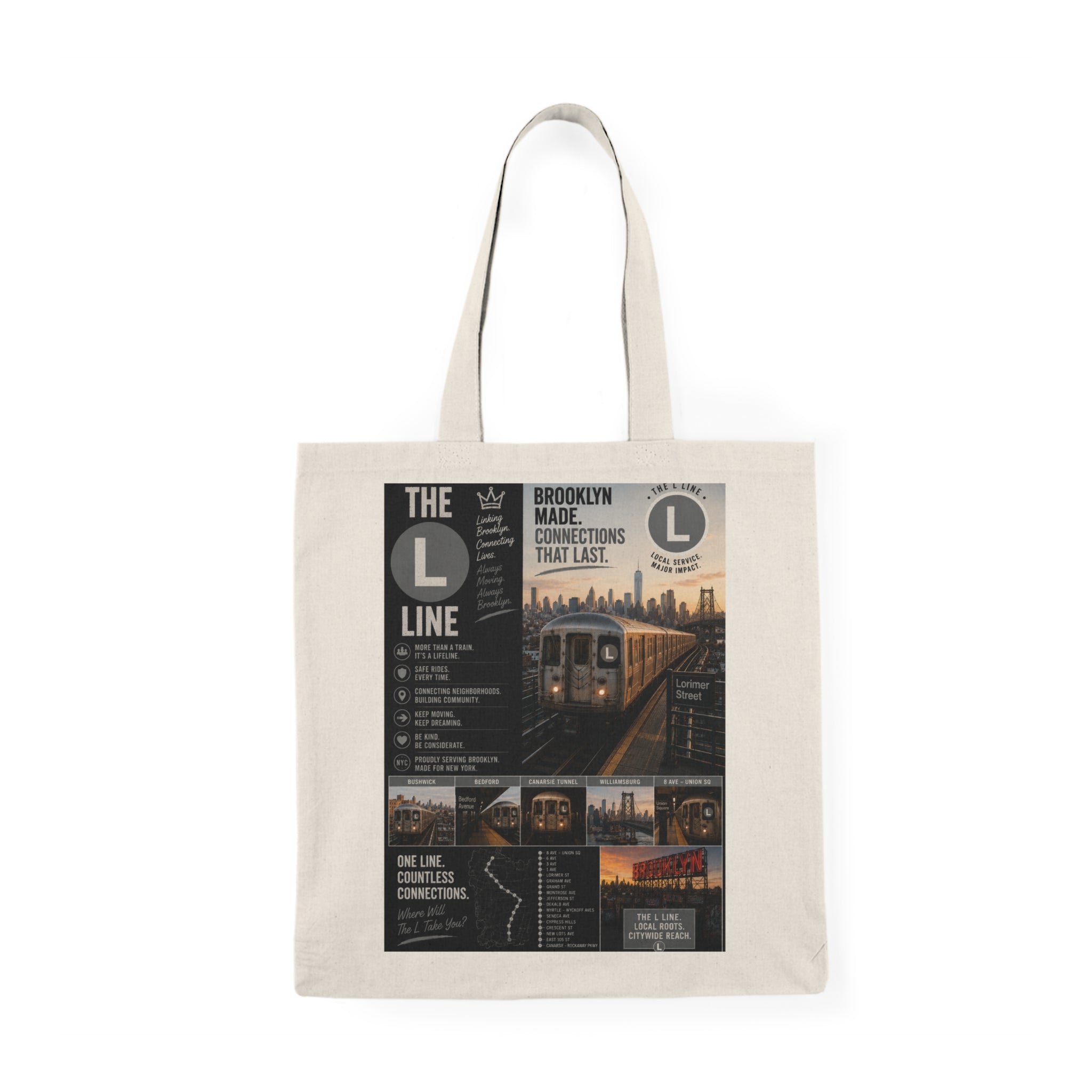 L Line Natural Tote Bag
