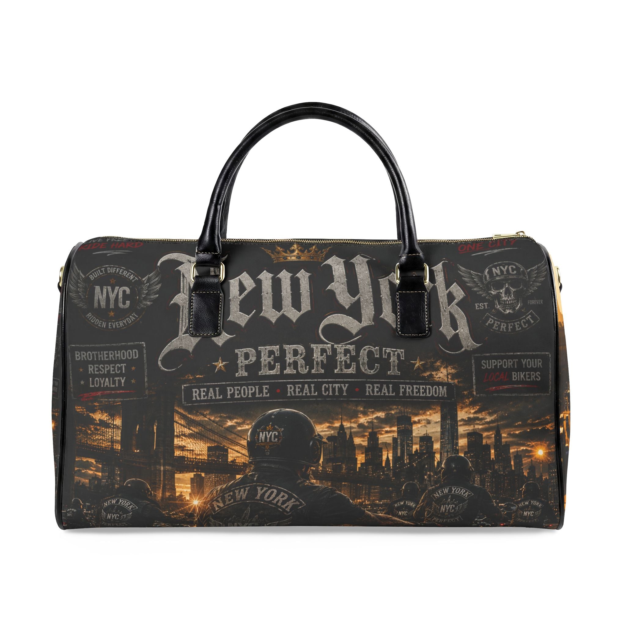 NYC Motorists Leather Travel Bag