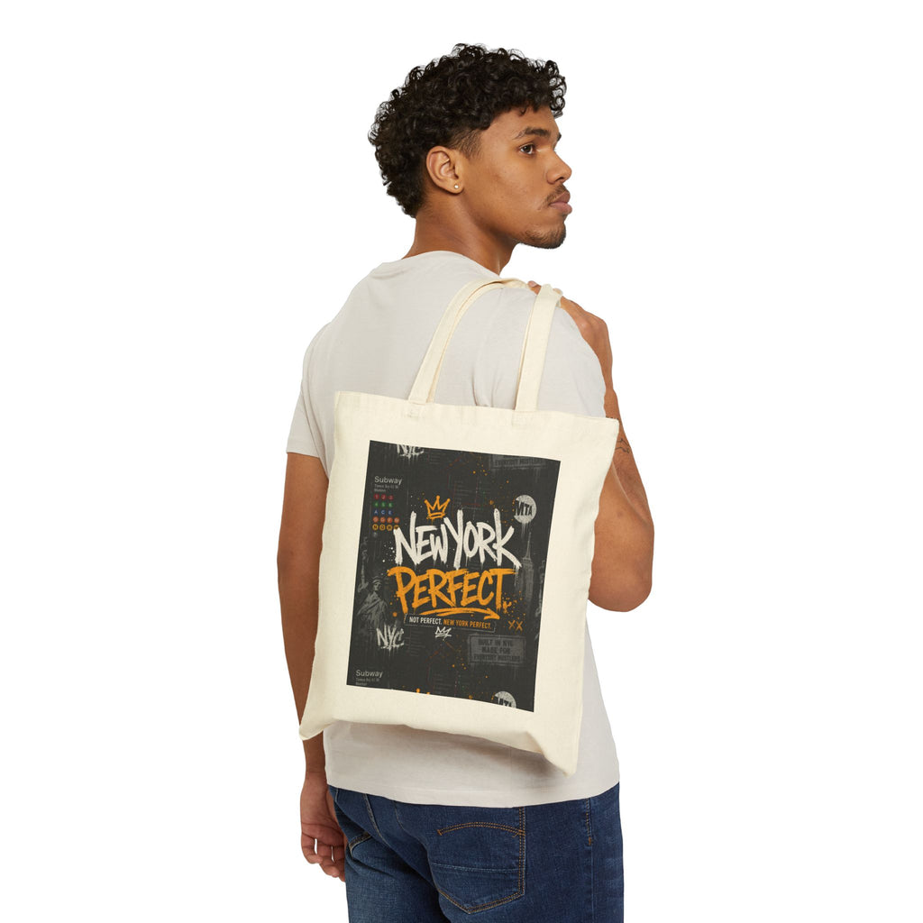 New York Perfect Canvas Tote Bag — Urban Graffiti City Market Tote