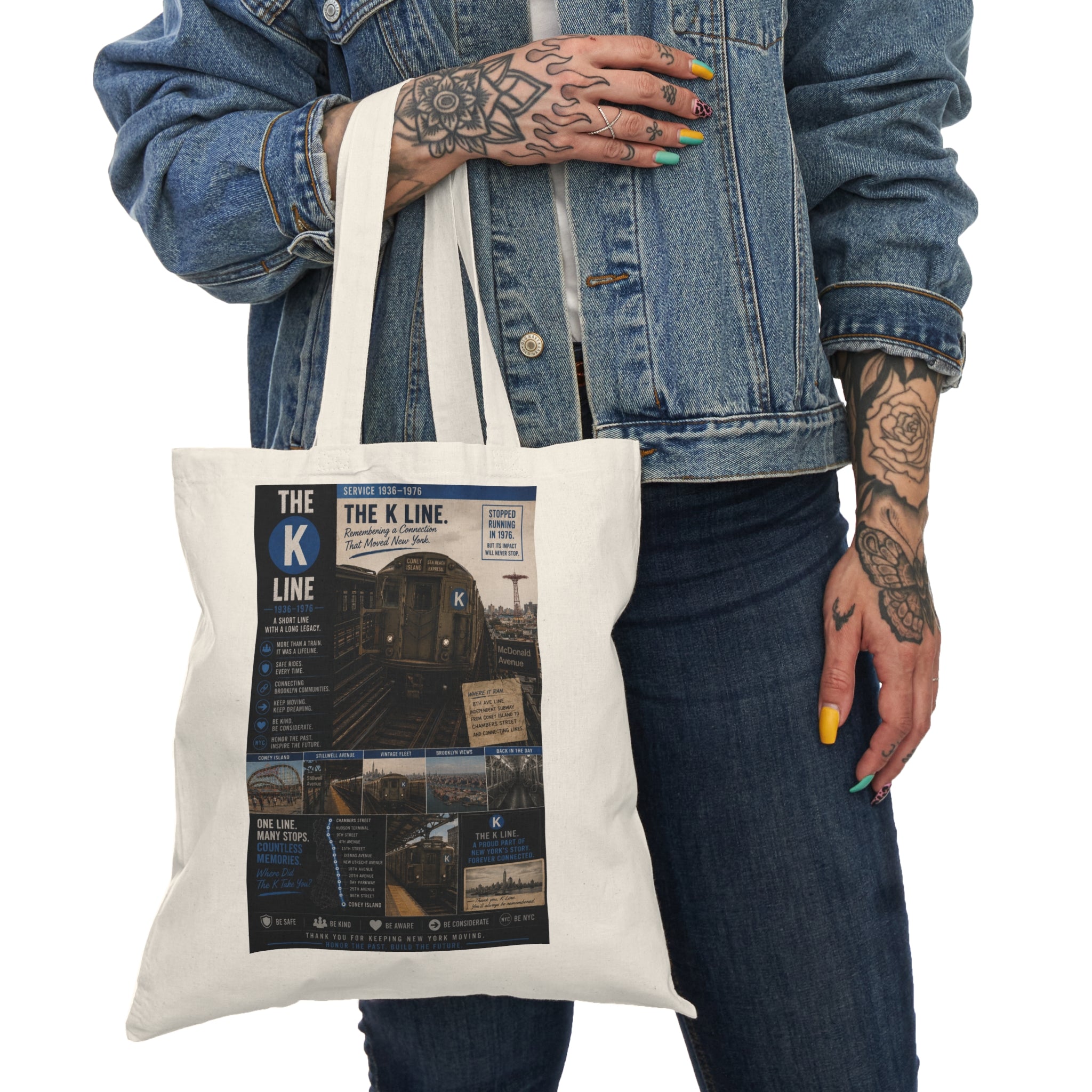 K Line Natural Tote Bag