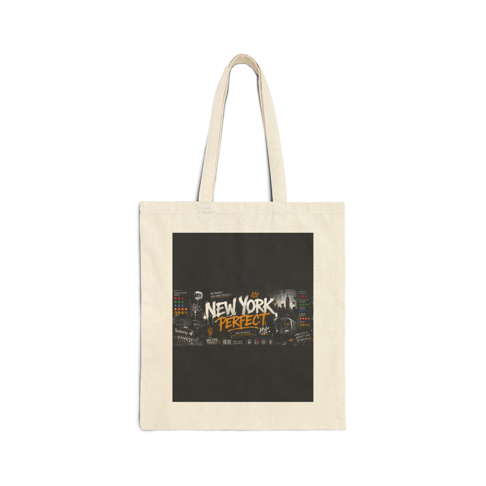 New York Perfect Canvas Tote Bag — Urban Graffiti City Market Tote