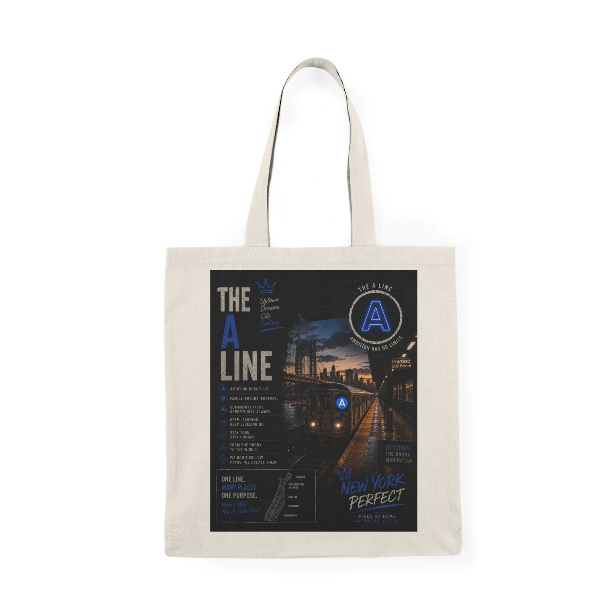 A Line Natural Tote Bag