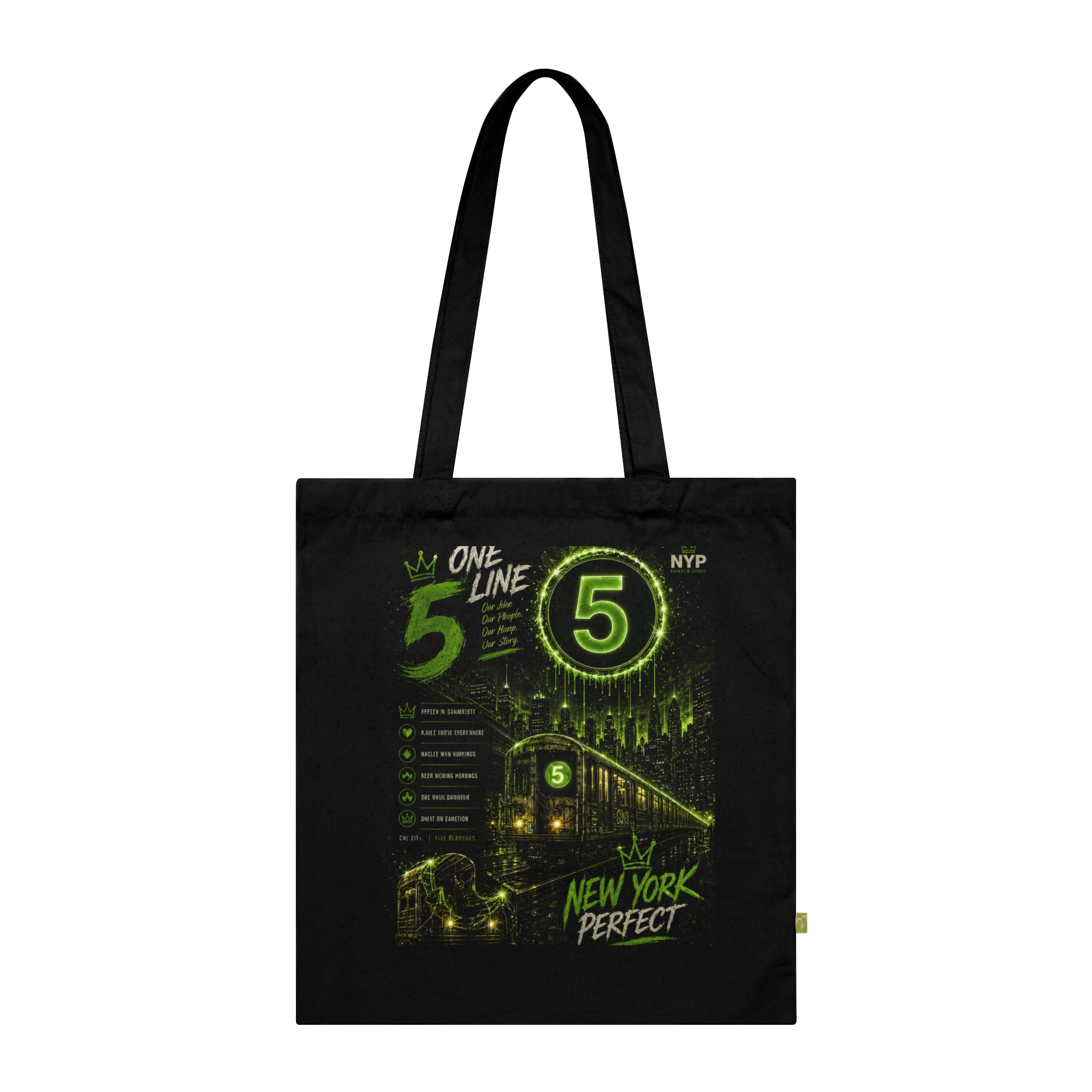 NYP 5 Line Organic Cotton Tote Bag