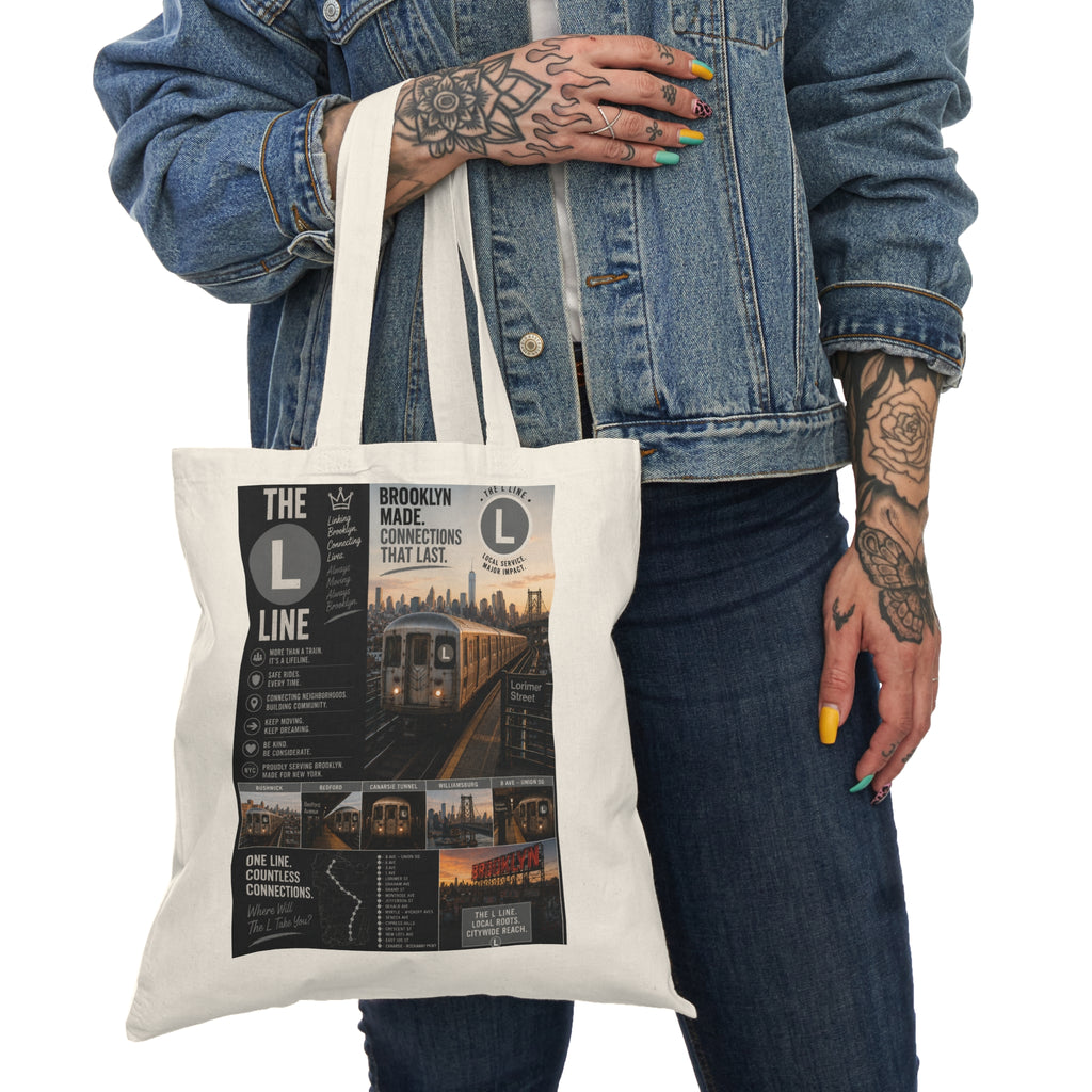 L Line Natural Tote Bag