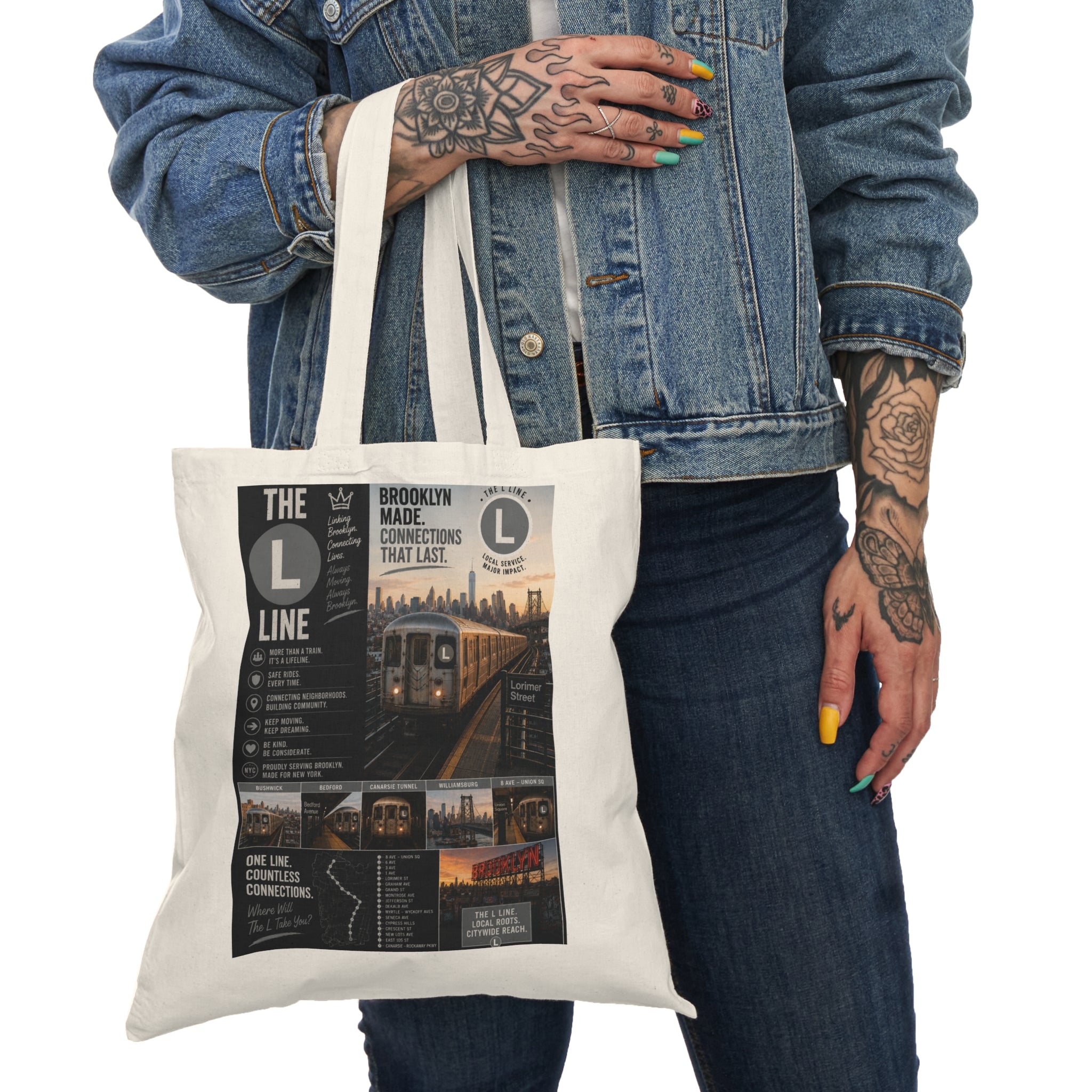 L Line Natural Tote Bag