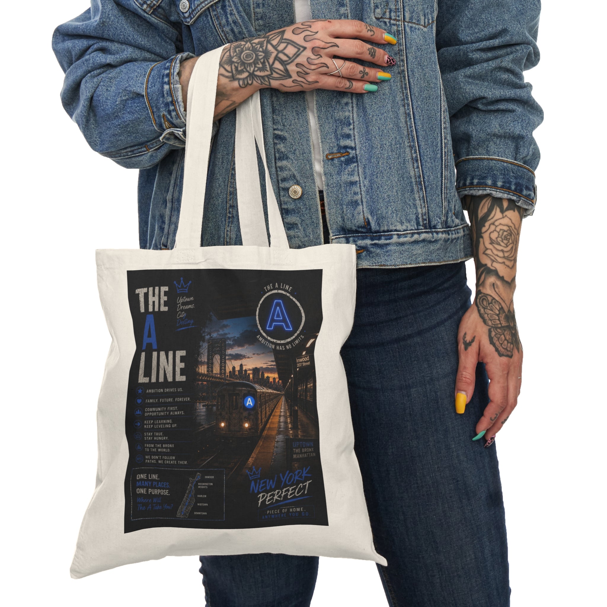 A Line Natural Tote Bag
