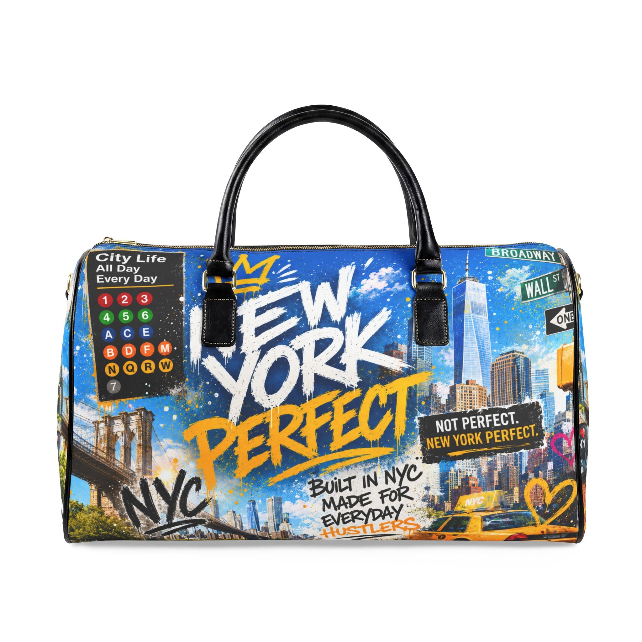 NYP Summer Faux Leather Travel Bag