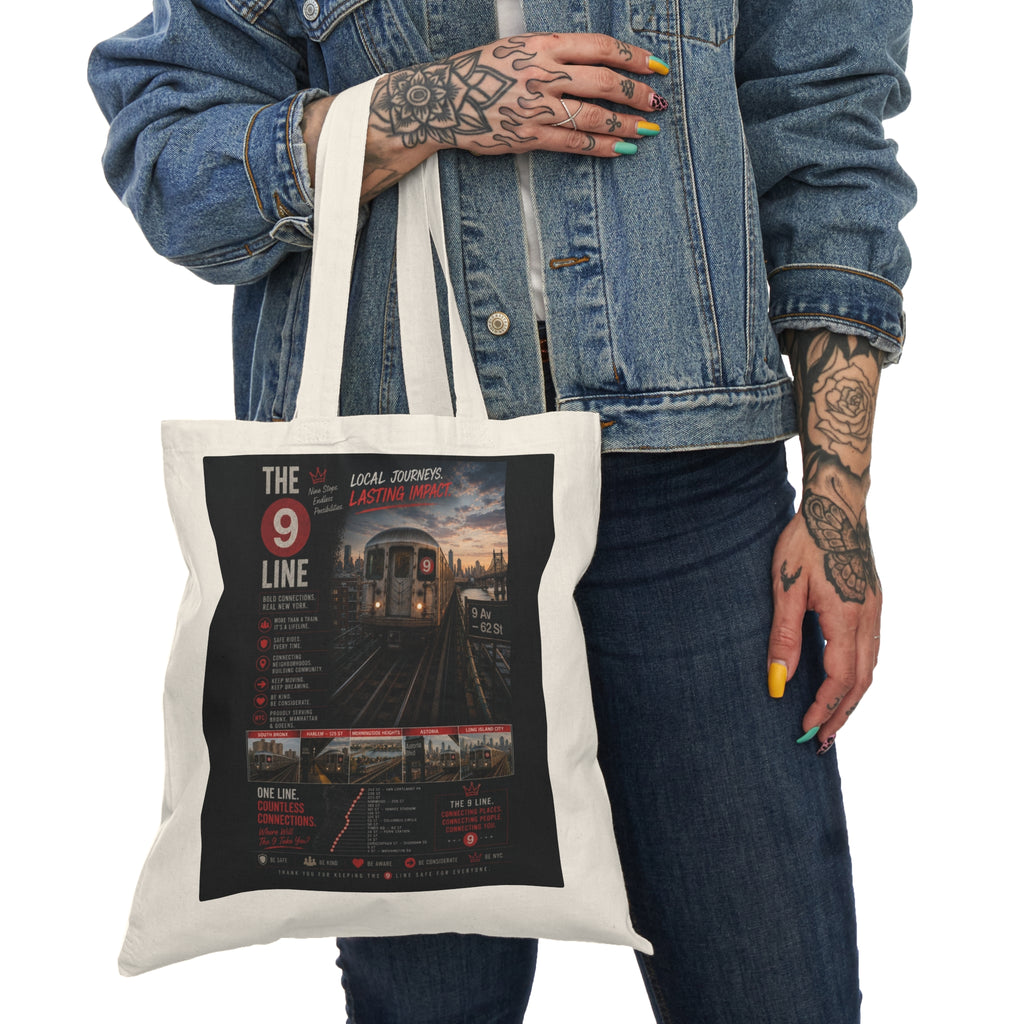 9 Line Natural Tote Bag