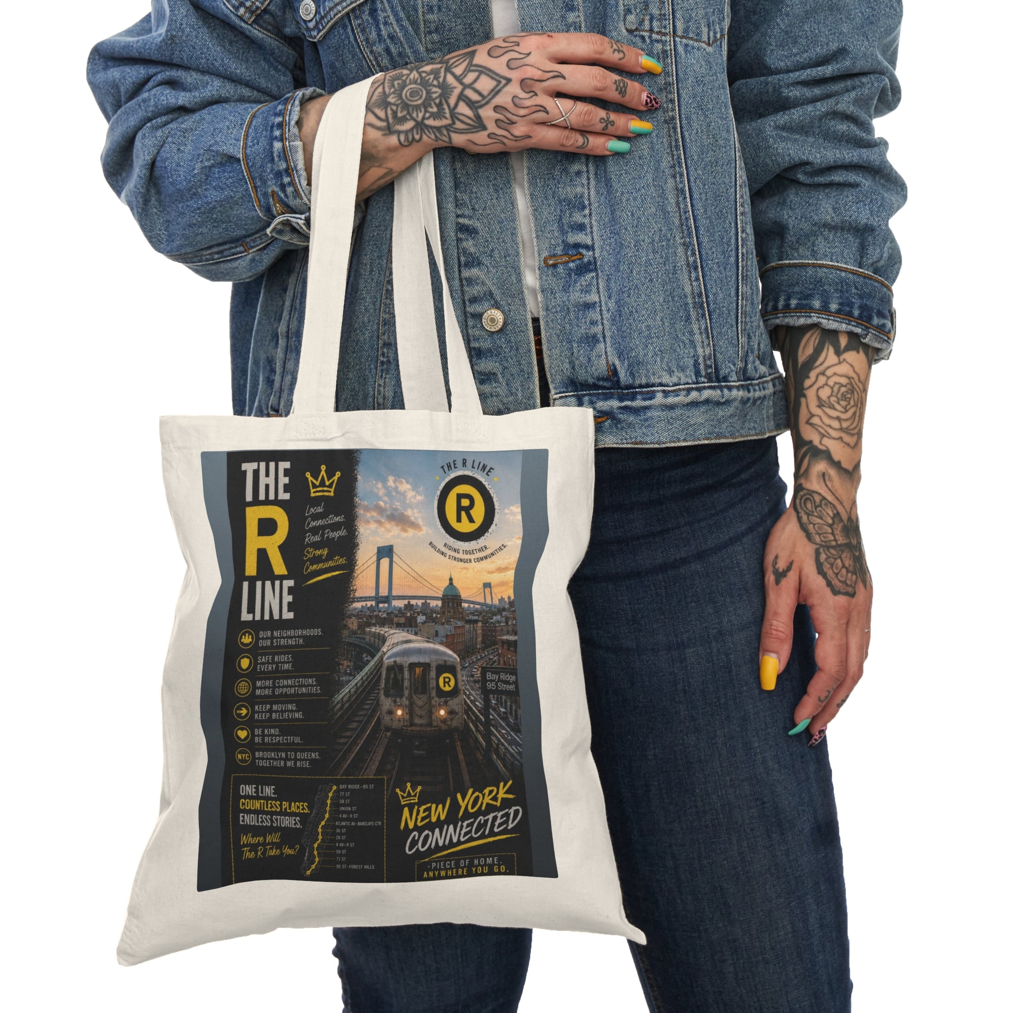 R Line Natural Tote Bag